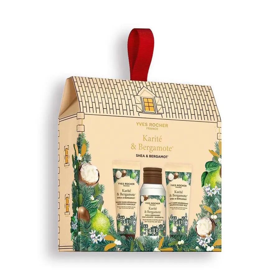 Praznični set s 3-emi izdelki Karitejevo maslo & bergamotka